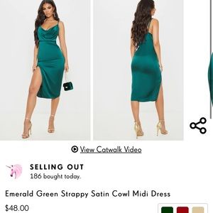 PLT Emerald green satin dress